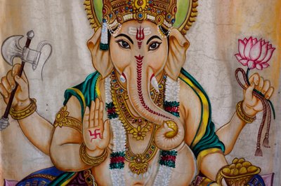Painting of the Elephant-Headed Deity Ganesh on a Screen, Tirukovil, Sri Lanka by Unknown